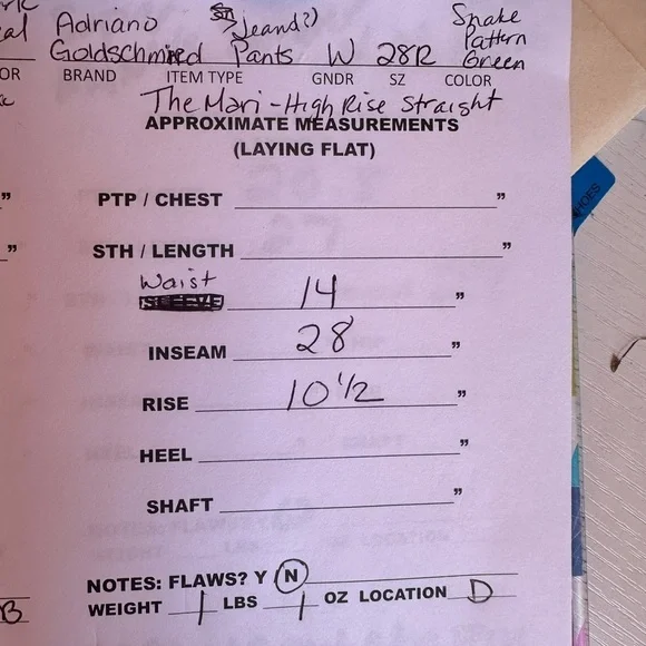 Adriano Goldschmied 28R Jeans Pants Python Snake Pattern Mari High Rise Straight - Picture 12 of 13